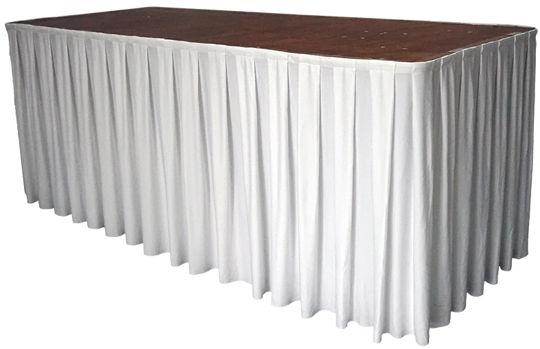 
Burgundy Polyester DIY Table Skirt for Outdoor Wedding Party Dining Table Setting Decoration 