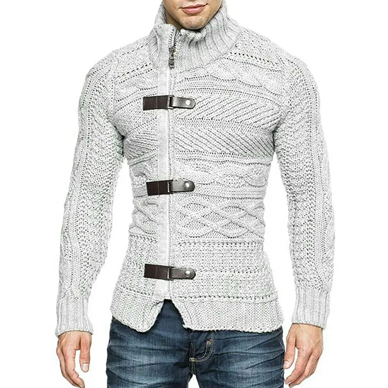 Turtle Neck Mens Winter Designer Sweaters Jacket Men Cardigan High Neck Sweater For Mens