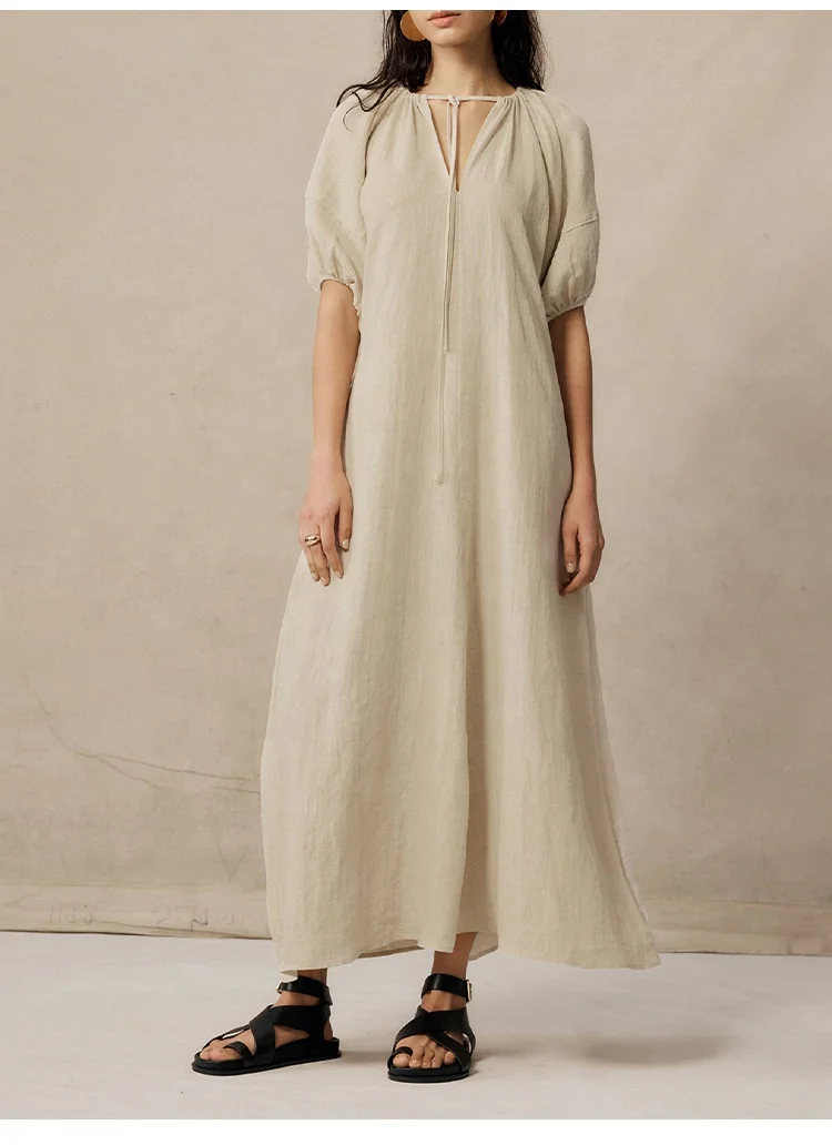 Custom High Quality Wholesale V Neck Floral Print Short Sexy Women Dresses Casual linen boho dress