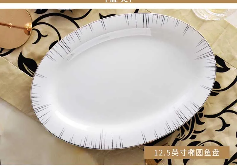 New design Luxury Ceramic Dinner Set Fine Bone ChinA Tableware Porcelain dinnerware set