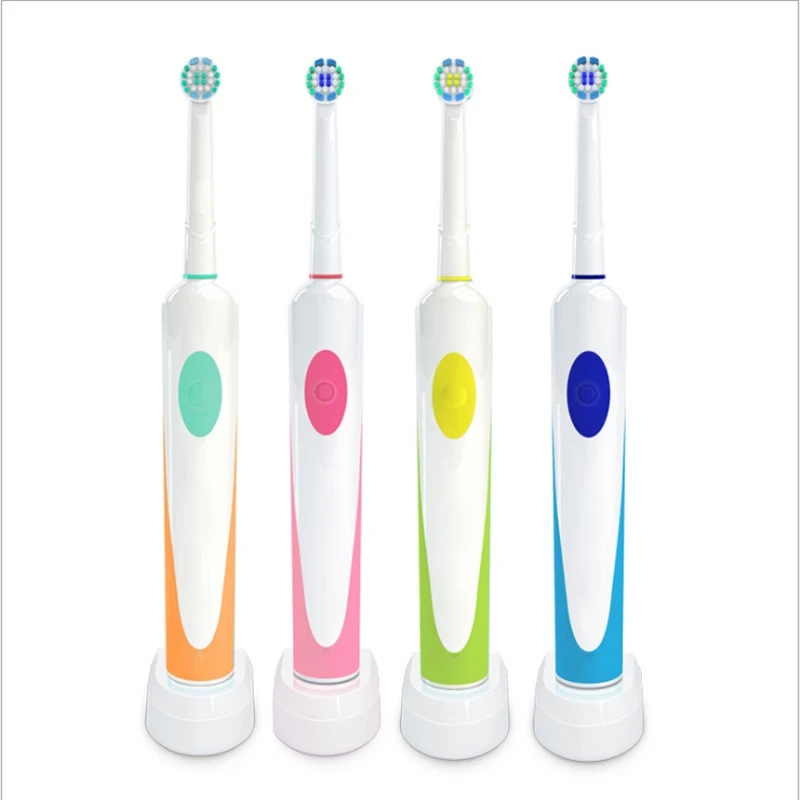 Cross Action Oral Care 2 Gift Brush Heads Free 2D Rotary Vibration Clean IPX7 Electric Toothbrush For Travel and Home