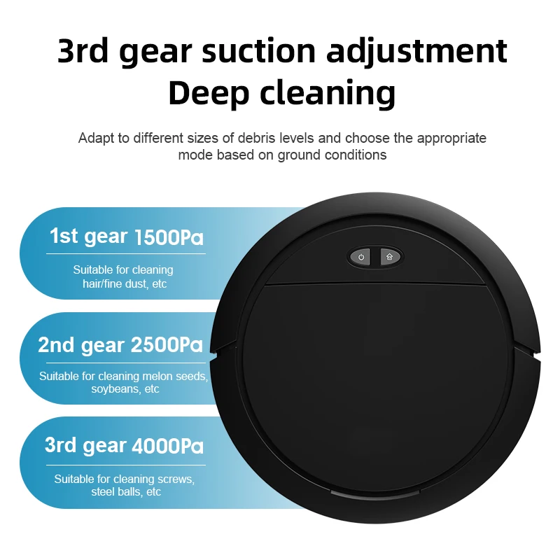 OEM Auto Home Cleaning Automatic Robot Vacuum Cleaner 1500PA Suction Power Mini Clean Robot