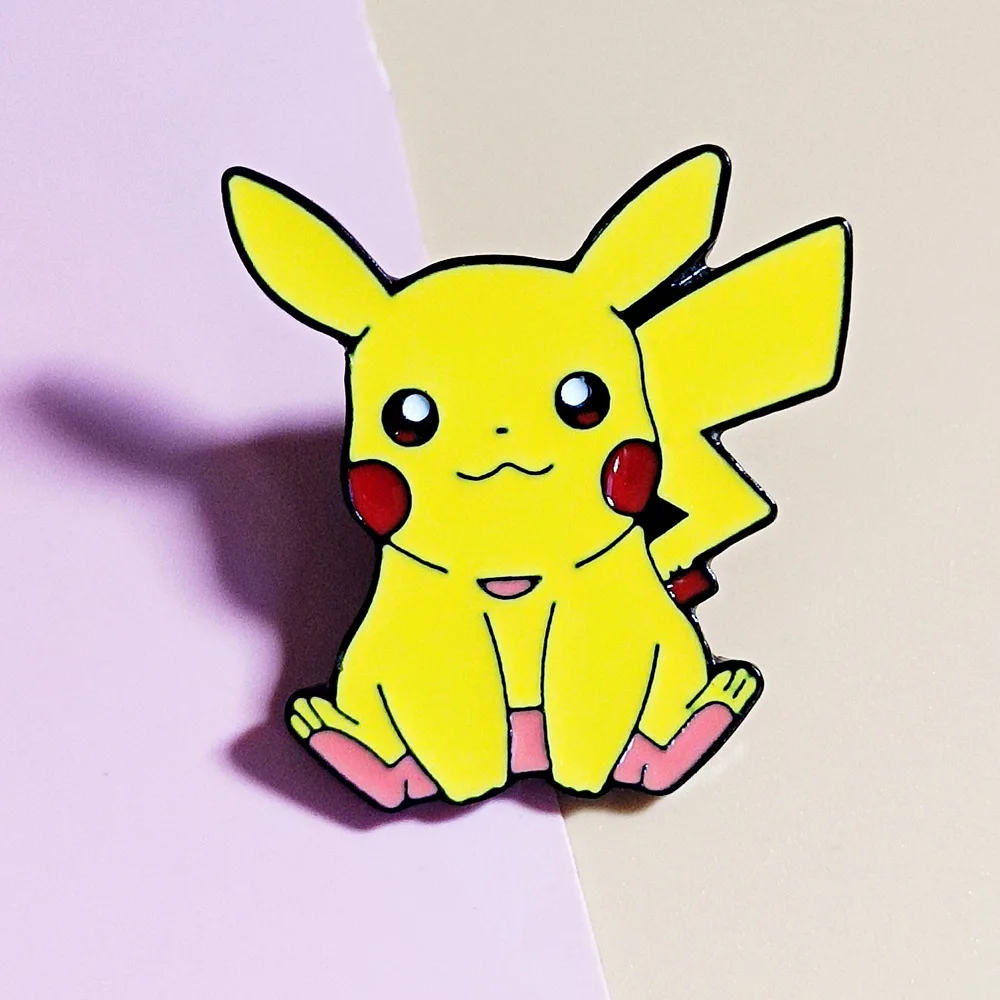 Pokemon Pikachu  Metal Pin for Gifts free sample Cute Anime Movies Badge Animal Game Lapel Pin Pokemon Anime