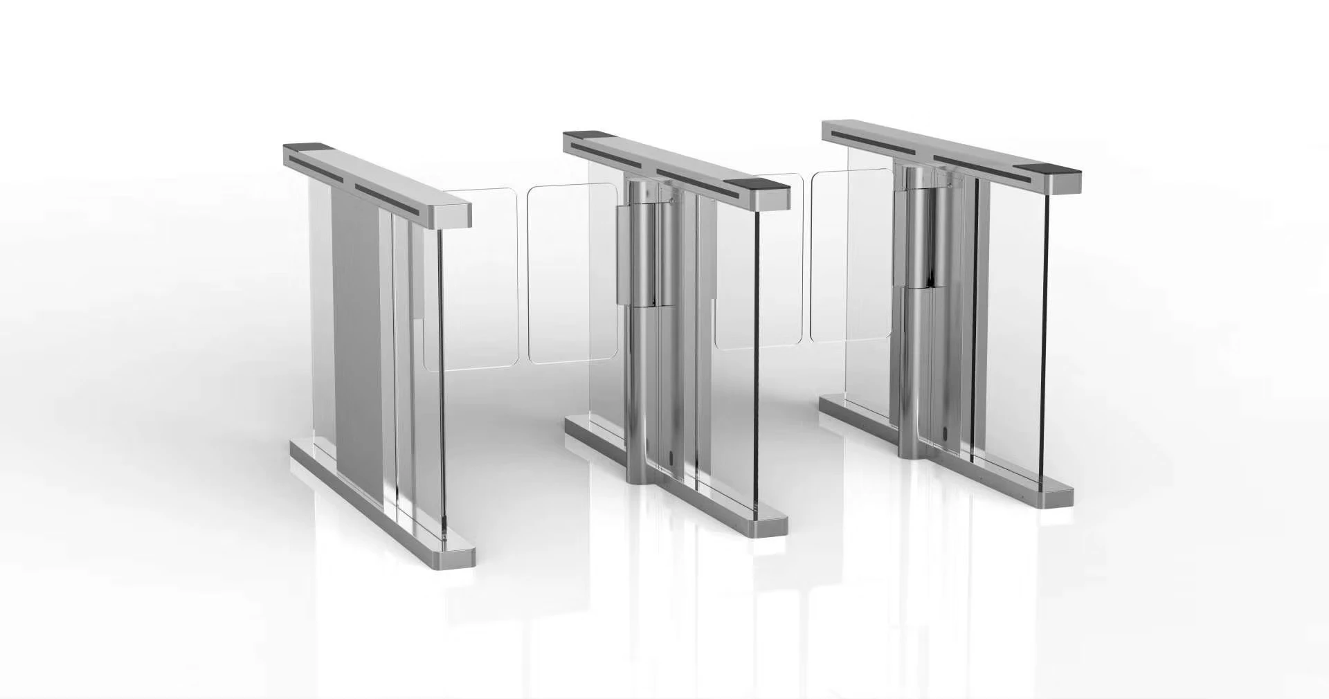 Automatic Swing Barrier Turnstile Speed Gate Half Height Glass Speed Sensor Gates For Pedestrian Passing
