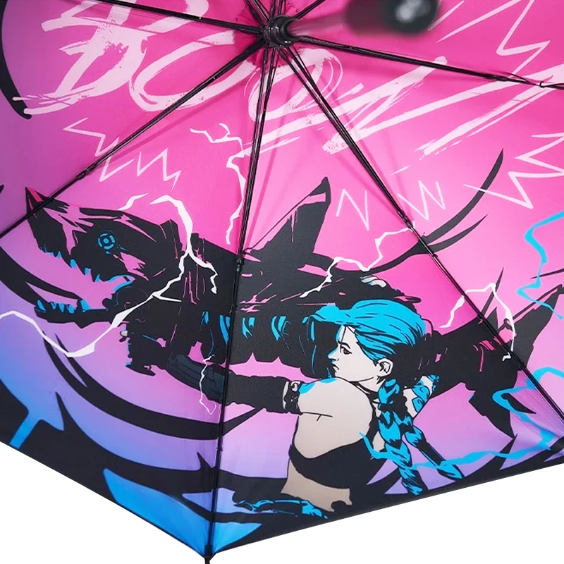 New Novelties Popular Custom Anime Jinx Umbrella With Logo Automatic Straight Stick Sombrillas Parapluie Parasol Umbrella