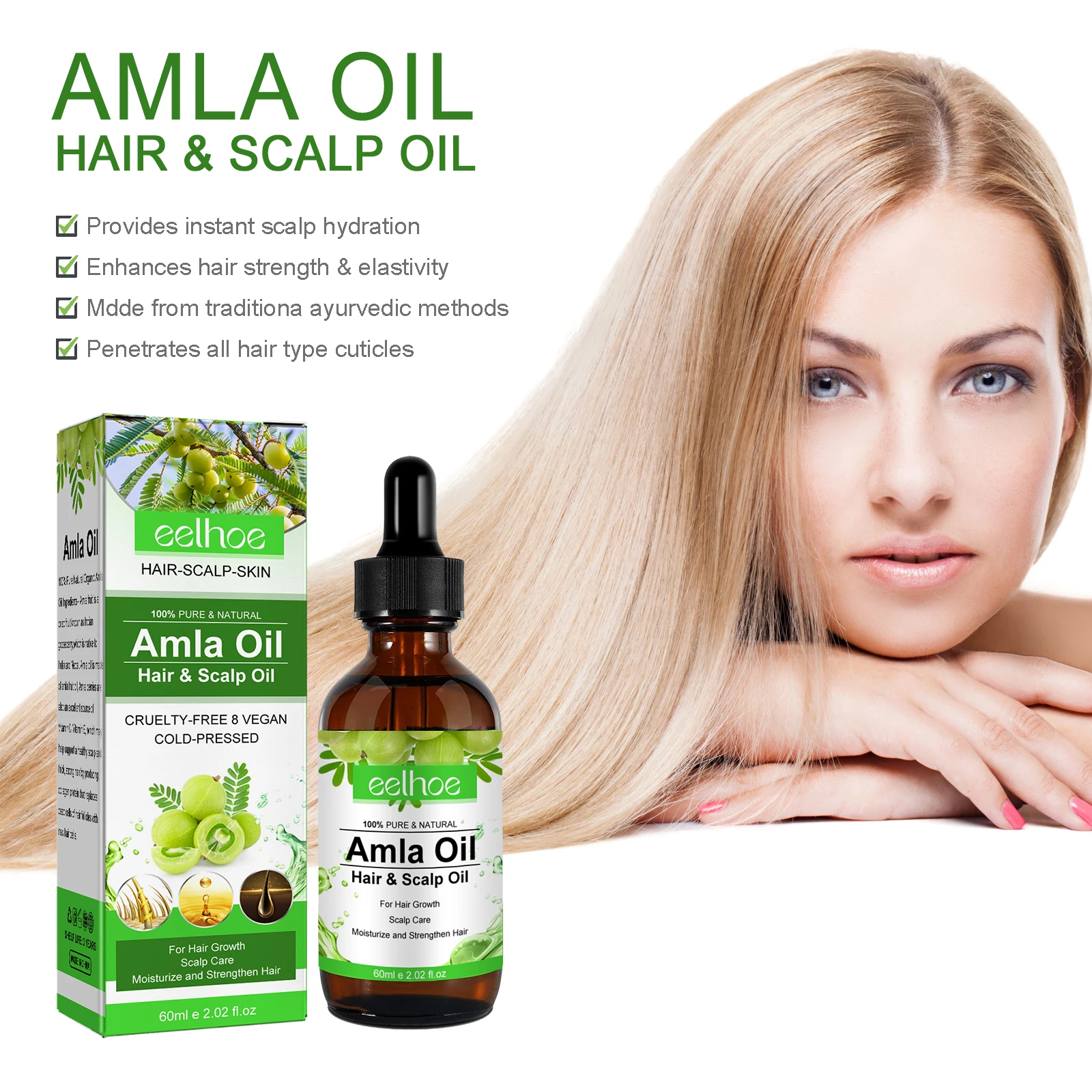 Hot sales  100% Natural organic Indian gooseberry hair oil