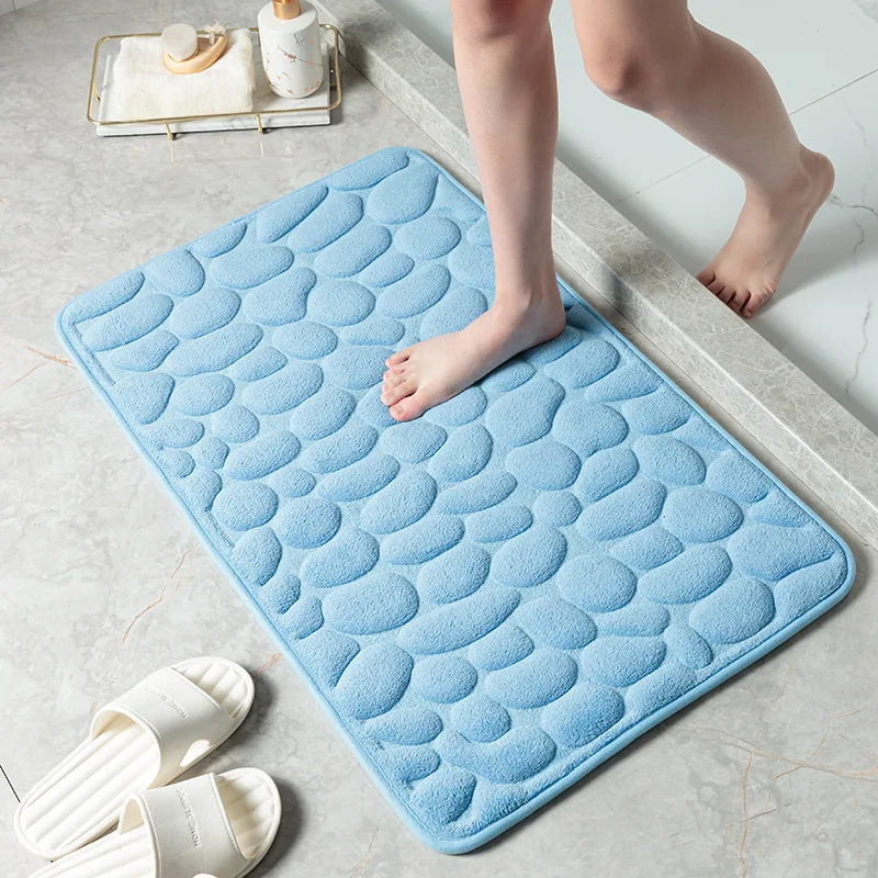 3D Pebble Soft Quick Dry Super Water Absorb Non Slip Memory Foam Bath Mat for Bathroom