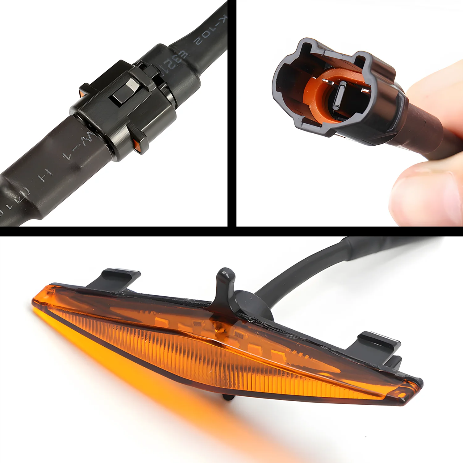 Amber Yellow Front Grille LED Lights with Wiring Harness Kit Car warning light day time running light car accessories