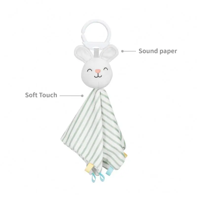 Baby Comfort Bed Wrapped Plush Toy Doll Anting Towel Plush Rabbit Doll Hand Doll BB Stick Baby Hand Stick