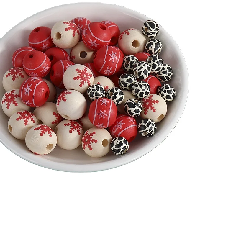 Hobbyworker, Хэллоуин, снежинка, печатные круглые деревянные бусины для изготовления ювелирных изделий своими руками