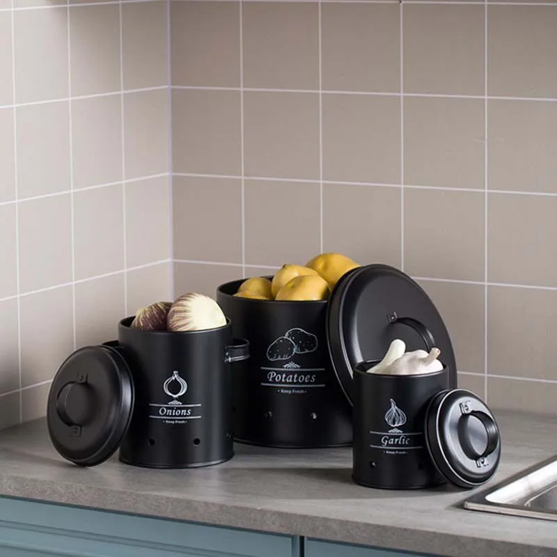 Customized Cheapest price 3pcs  Kitchen Storage Container bins Holder Set for Potato Onion Garlic
