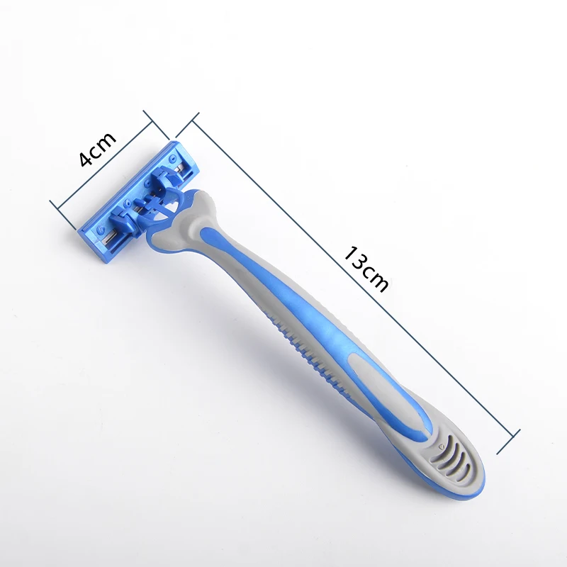 Max 3pcs Triple Blade Rubber Handle Disposable Razor For Man