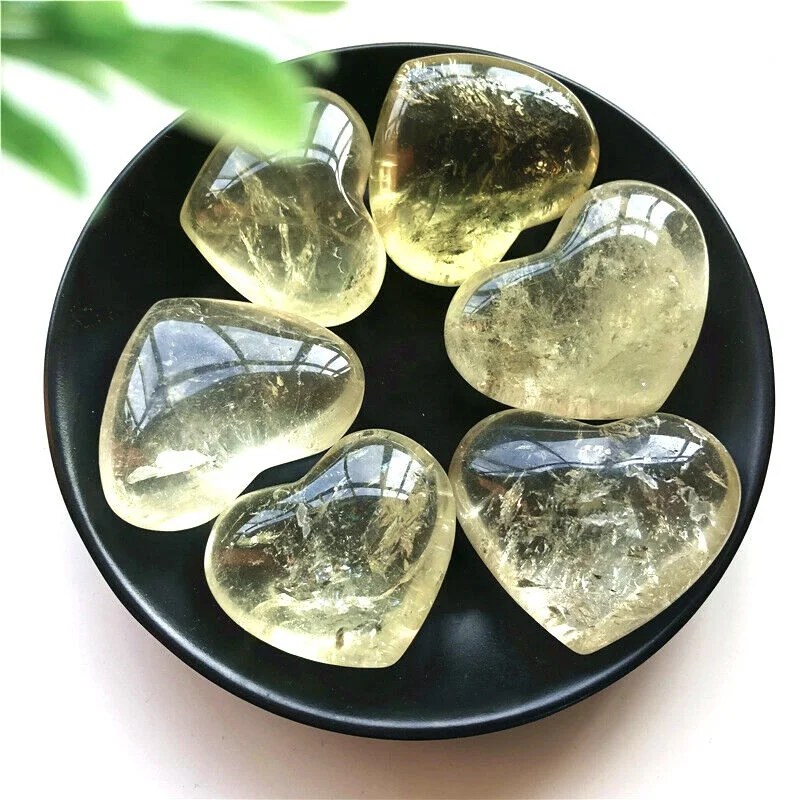 Beautiful natural citrine quartz crystal heart shape rock stone for cheap prices