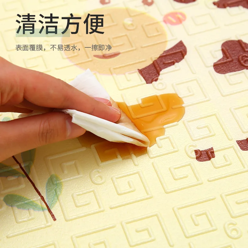 Eco Friendly Large Soft Waterproof Folding Baby Crawl Play Mat Double Side Colorful Cartoon Foldable Baby Play Mat