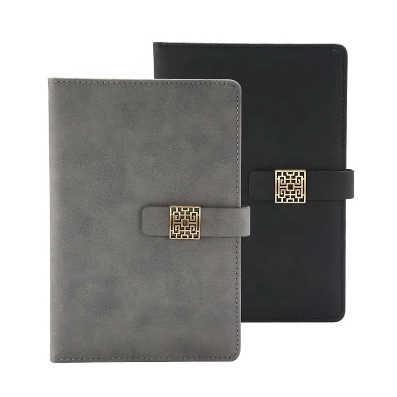 Hot selling A5 PU leather cover business notepads with Metal magnetic buckle