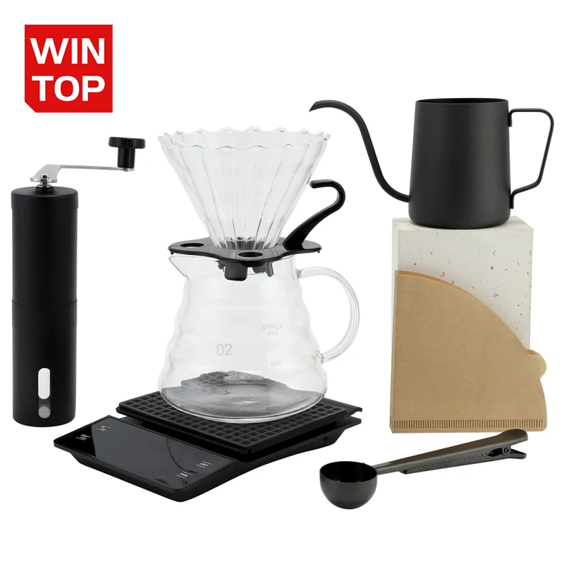 Пользовательский портативный дорожный подарочный набор для кофе и чая с мельницей чайника дорожная кружка фильтром капельная шкала таймер уличная кофеварка