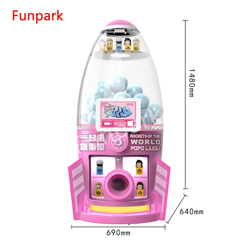 Funpark управляемый монетами Gashapon скрученные яйца Gumball капсулы игрушки или надувные шары торговый