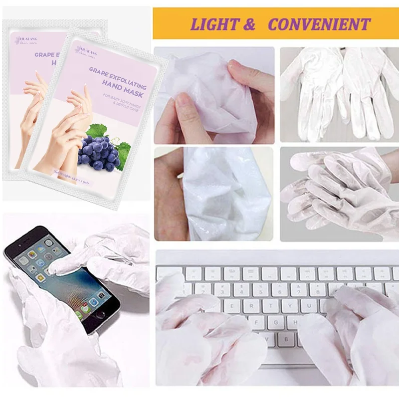 Пользовательский ярлык форма перчаток в Корейском стиле увлажняющий питательный крем винограда ОТШЕЛУШИВАЮЩИЙ ПИЛИНГ-пилинг маска с экстрактом алоэ вера
