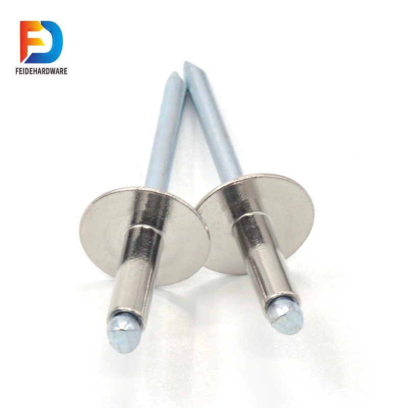 Купольная головка открытого типа, большой фланец, заклепка из нержавеющей стали