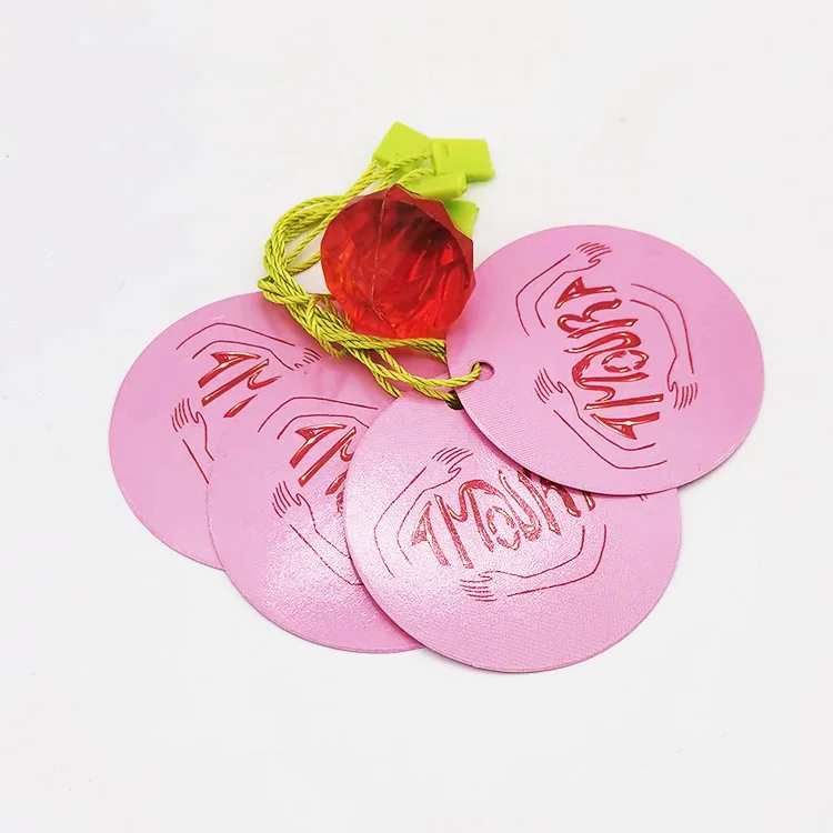 Glossy Finished Square Shape Clothes Security Tags Hang Tags Clothing Round