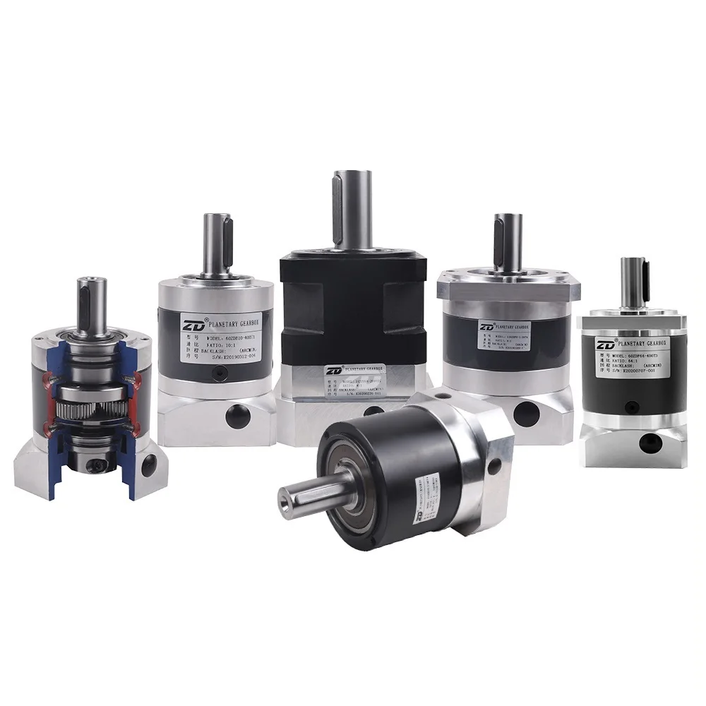 High Precision Low Backlash Spur Helical Gear Planetary Reducer Gearbox For Servo Motor Steeping Motor