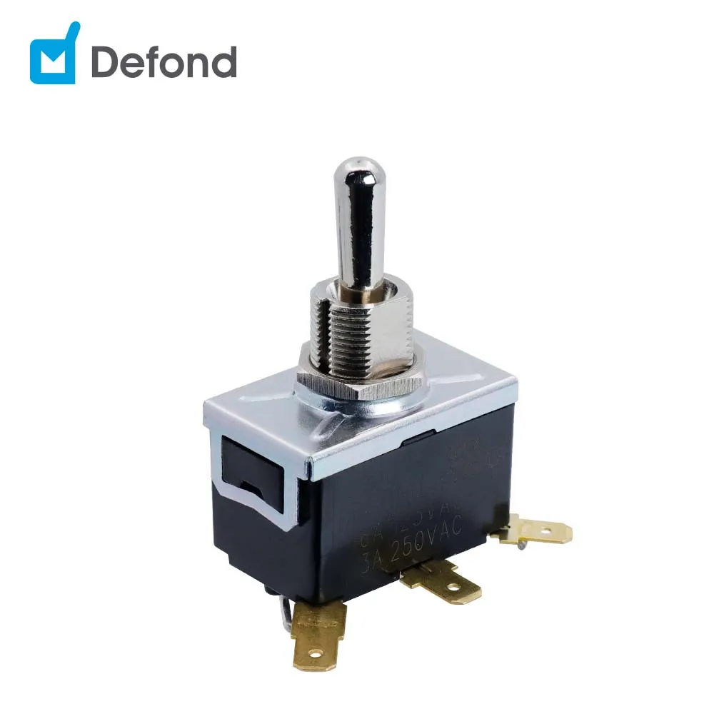 Defond toggle switches 6a 125vac 3a 250vac DTW-1206-YR-04R SPDT ON OFF toggle switch 3 PIN