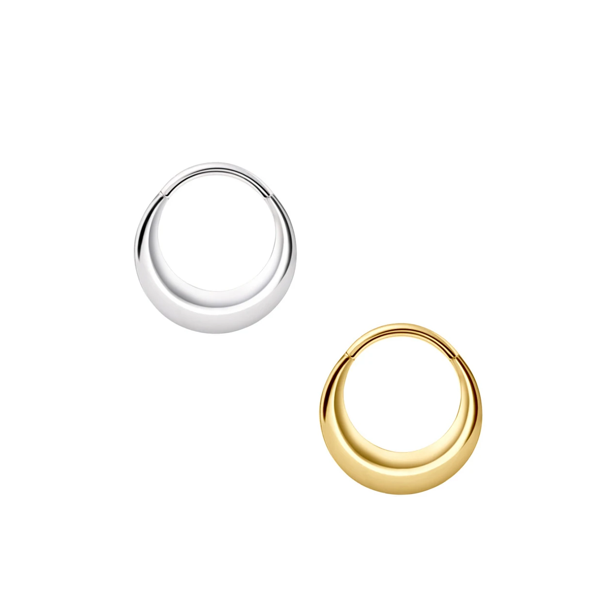 Calendo High Polishing Titanium Hinged Segment Clicker 16g Statement Polishing Piercing Jewelry New Wholesale ASTM F136