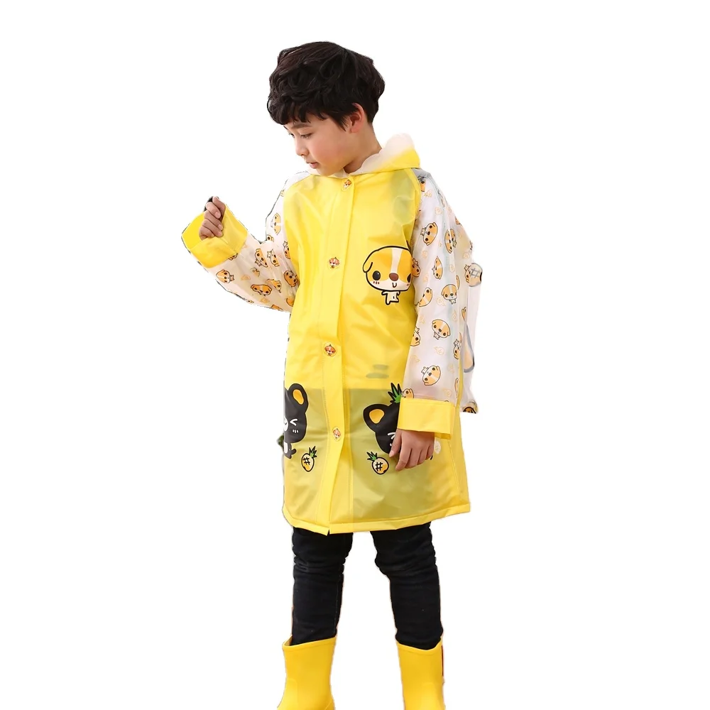 Wholesale Kids Raincoat Pvc Waterproof Cute Aerated Raincoats Poncho School Bag Raincoat