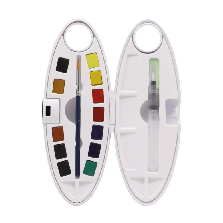 Highest Quality 12 Colors Oval Box Art Supplies Hydrated Pigment Sets