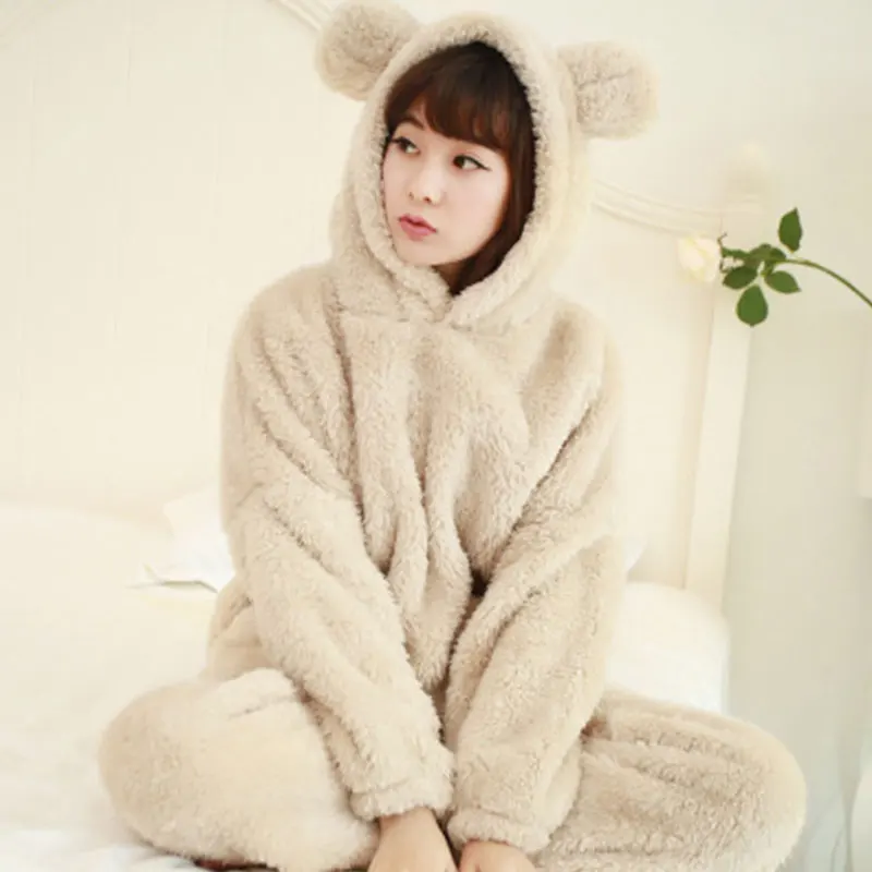
Pijama De Dama Man Homewear Cartoon Matching Couple Lounge Wear Flannel Pyjama Women Plush Pajama Set Sleepwear 
