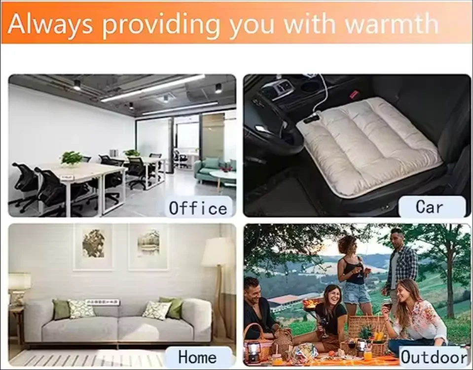 Car heated seat covers with 3 temperature settings.Comfortable heated car seat cushions  heat up quickly in winter  cold weather