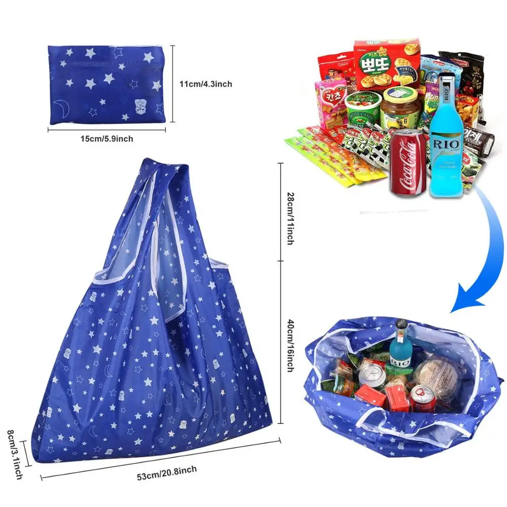 
 Складные Многоразовые продуктовые сумки-5 упаковок XXL, складная сумка для покупок  