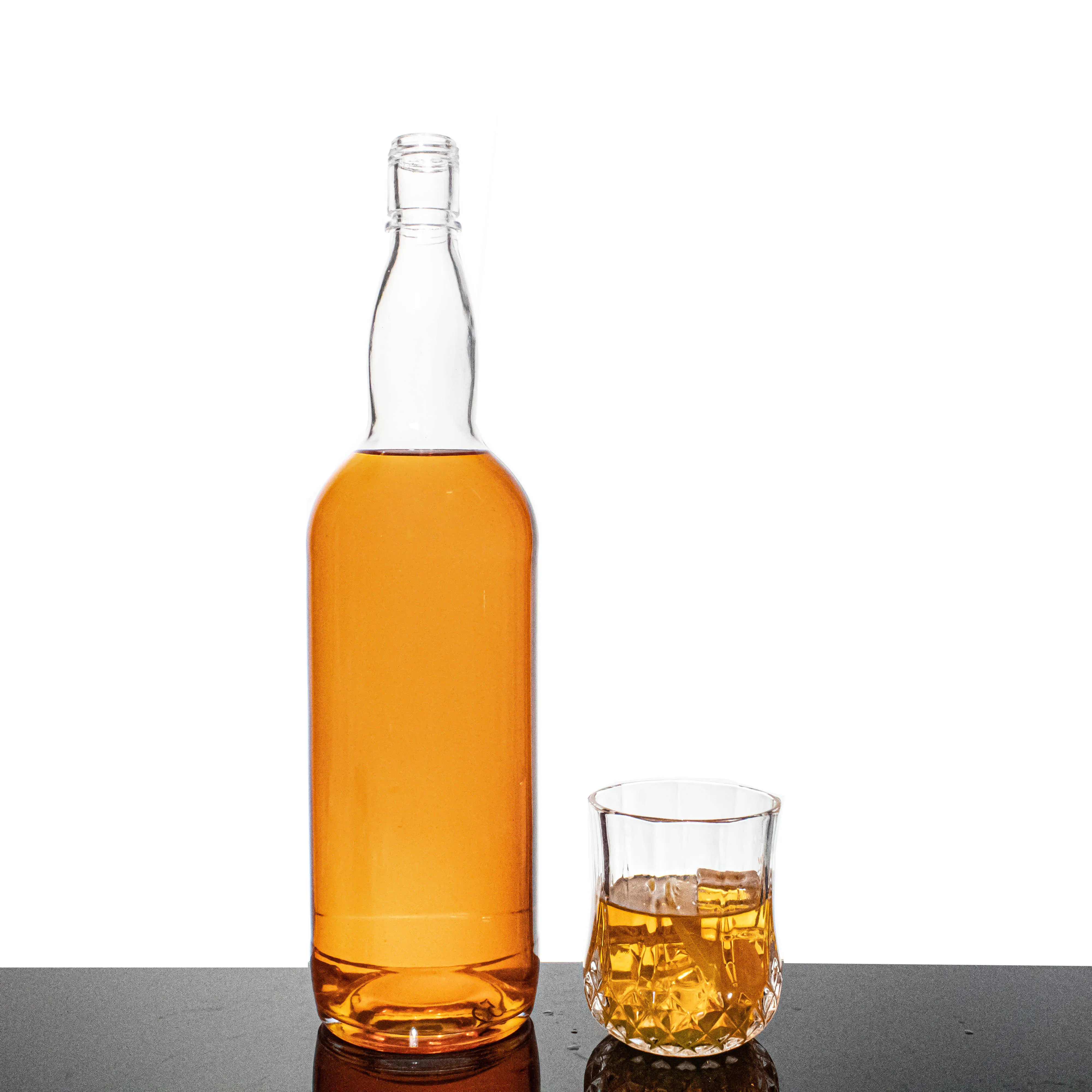 Tall 750 ml liquor custom white glass empty clear glass bottles empty vodka bottle for alcohol