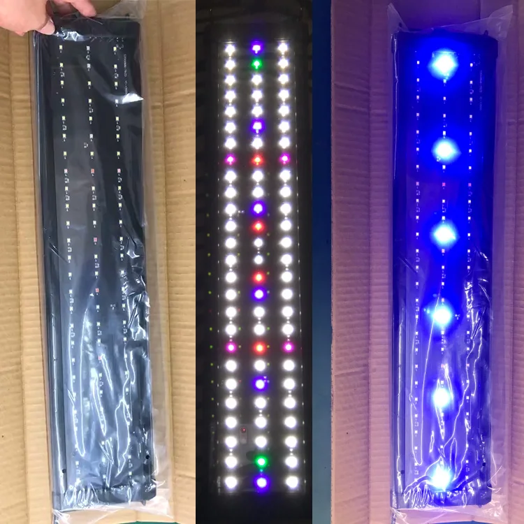 Free Shipping Door to Door led aquarium lights 60CM Pet Fish Tank Decoration Extendable Bracket WRGBP and Blue Color