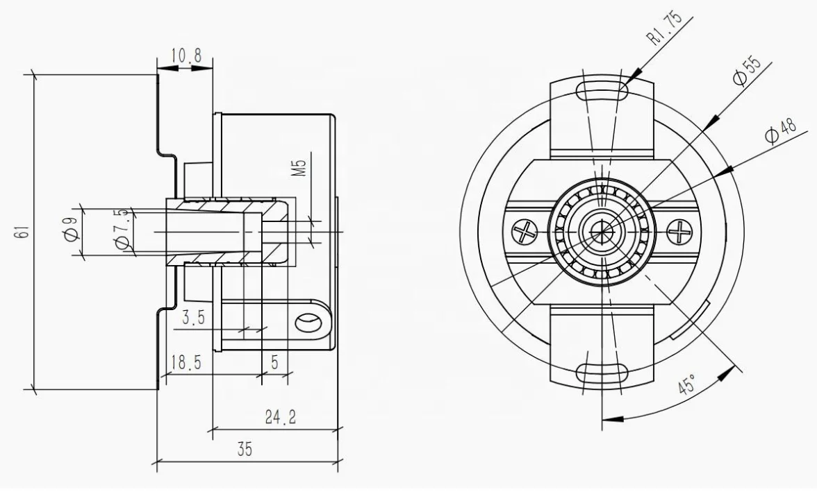 5VDC 17 bit 9mm Taper hole output interface RS485 2.5Mbps absolute value encoder for servo motor