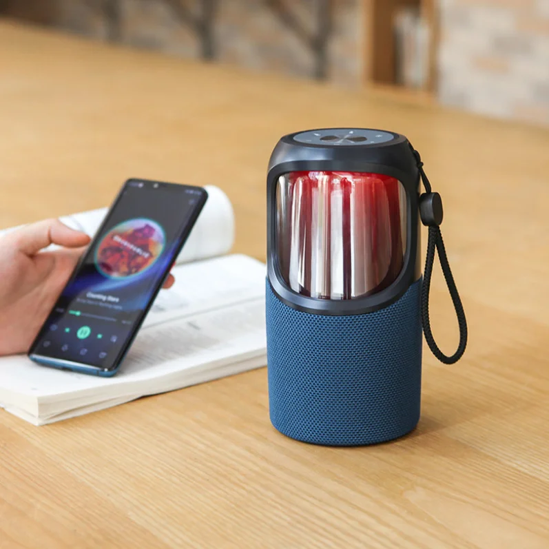 Best Gift Magic Lamp Wireless Speaker Fabric BT Speaker Support TF/USB/Hands-free Call