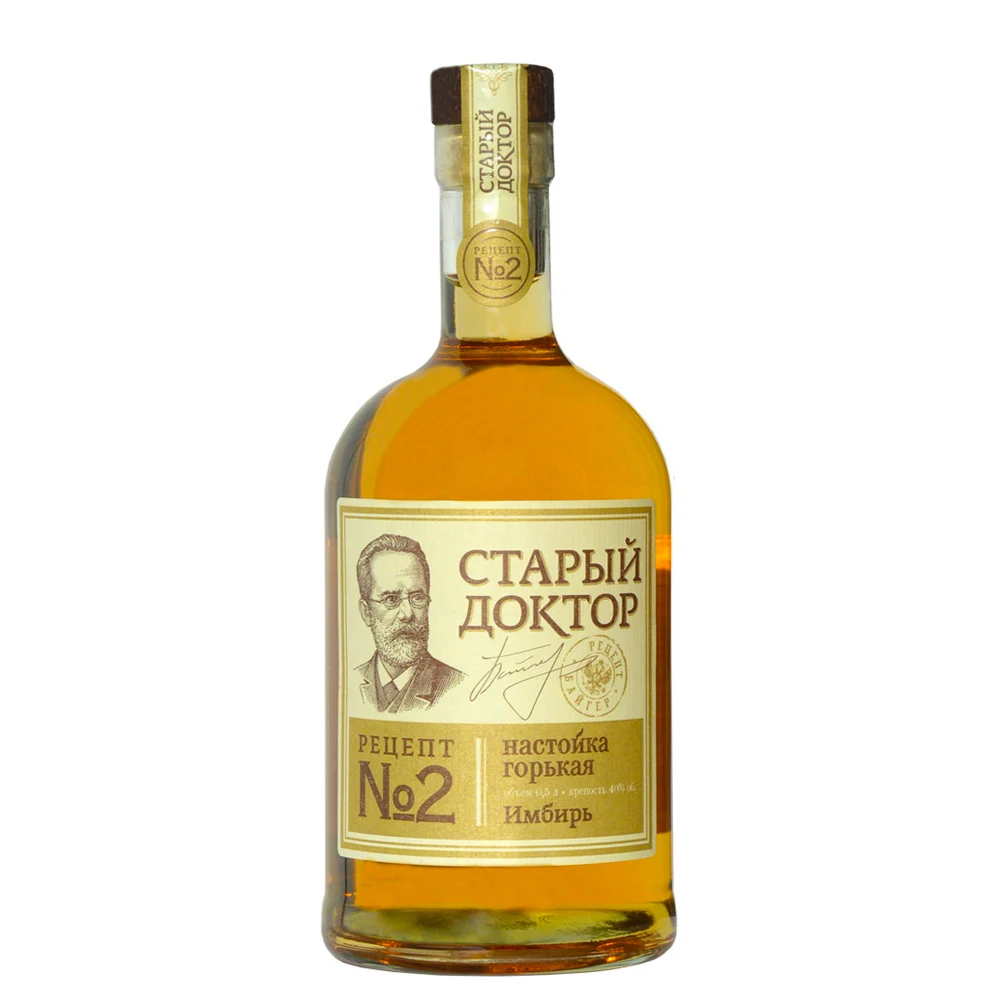 Настойка «старый доктор», Рецепт № 2, имбирь, 0,5 л., Сила 40% об.