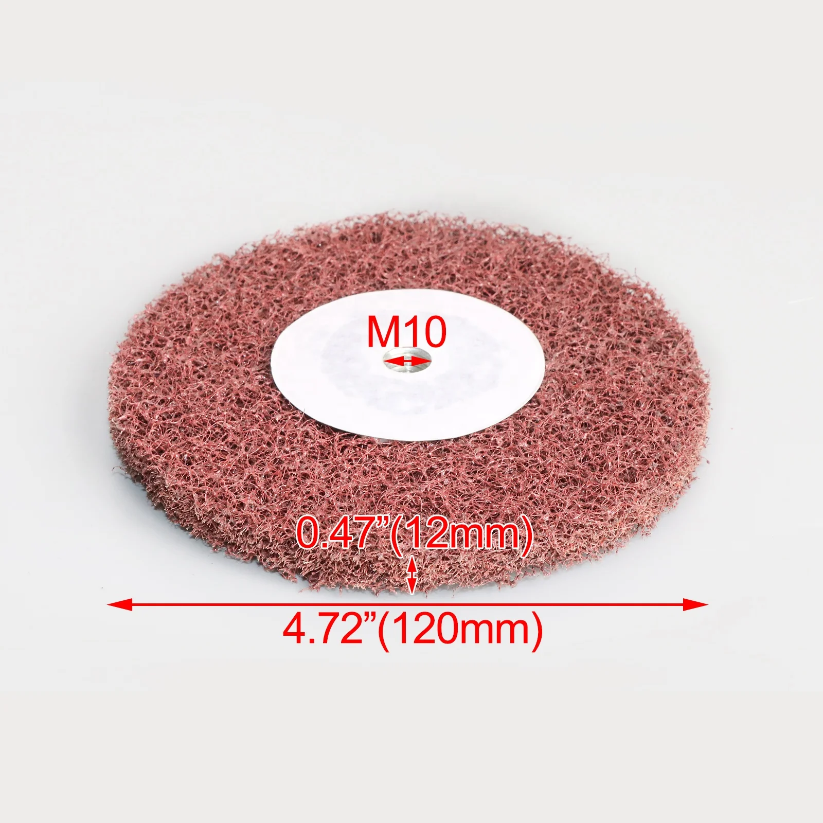 Abrasive Maroon Color Non Woven Nylon Fiber Polishing Wheel SHARPNESS Abrasive  Nylon Fabric Polishing Wheel