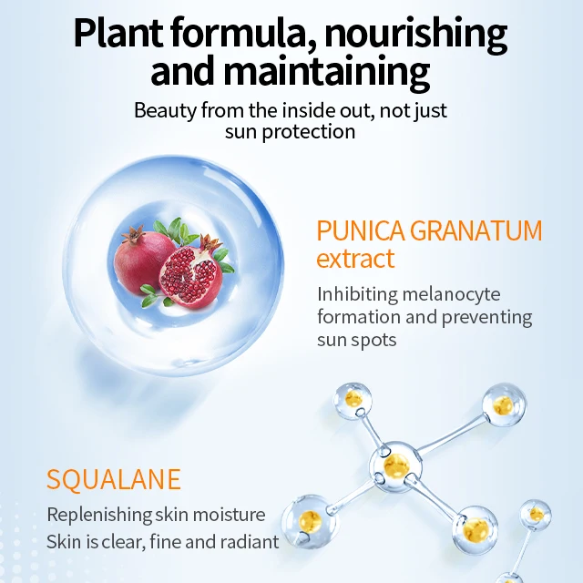 Private label in stock Red pomegranate 150ml moisturizing isolation protective Sunscreen Spray whiten face factory wholesale