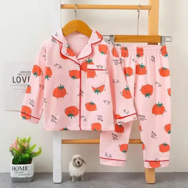 Children home service suits middle and small children cartoon pajamas cotton autumn suits 1-9 years old