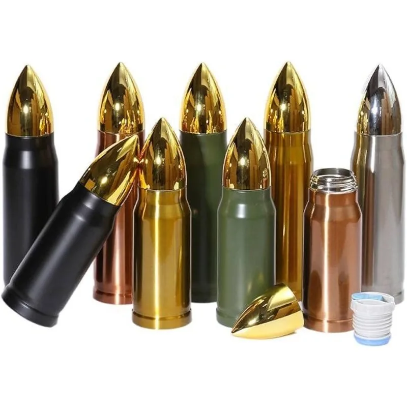 16oz Custom travel exquisite cup vacuum stainless steel tumbler double wall bullet thermo bottle shotgun shell thermos for water