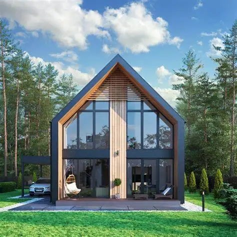 Light steel structure modern  villa modular  house  triangle  tiny house cabin  house  for sale