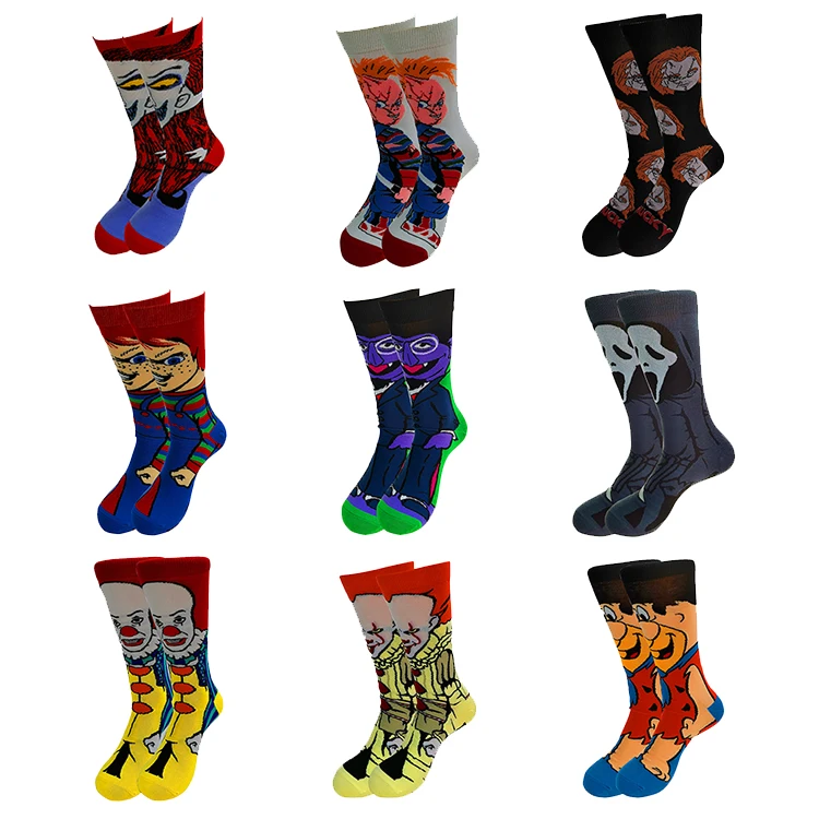 Personality Novel creative trend Sports elements Men Casual Printed Socks High Quality Custom Knit Cotton socks