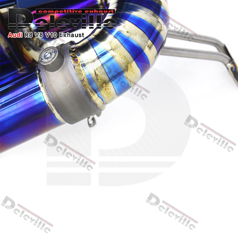 Racing car exhaust system   For Audi R8 V10 5.2L 2020-2023 Titanium alloy Catback Exhaust  muffler Exhaust Pipes