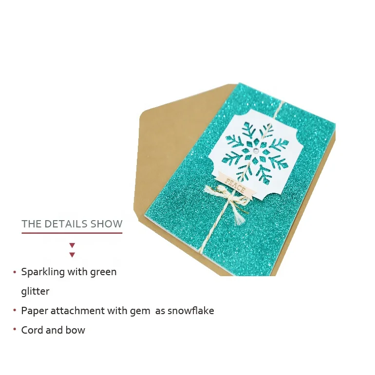 Best Seller Laser Snowflake Holiday Handmade Cards, Beautiful Glitter 3D Merry Christmas Greeting Cards