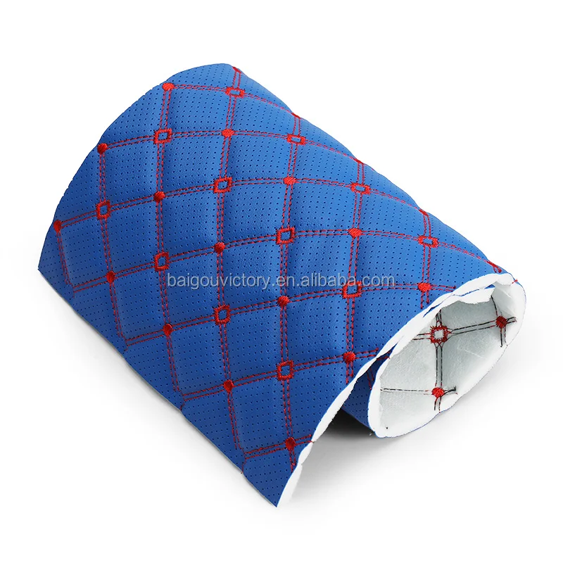 1.8M Width  Diamond Stitching Perforated Leather For Car Mats Making