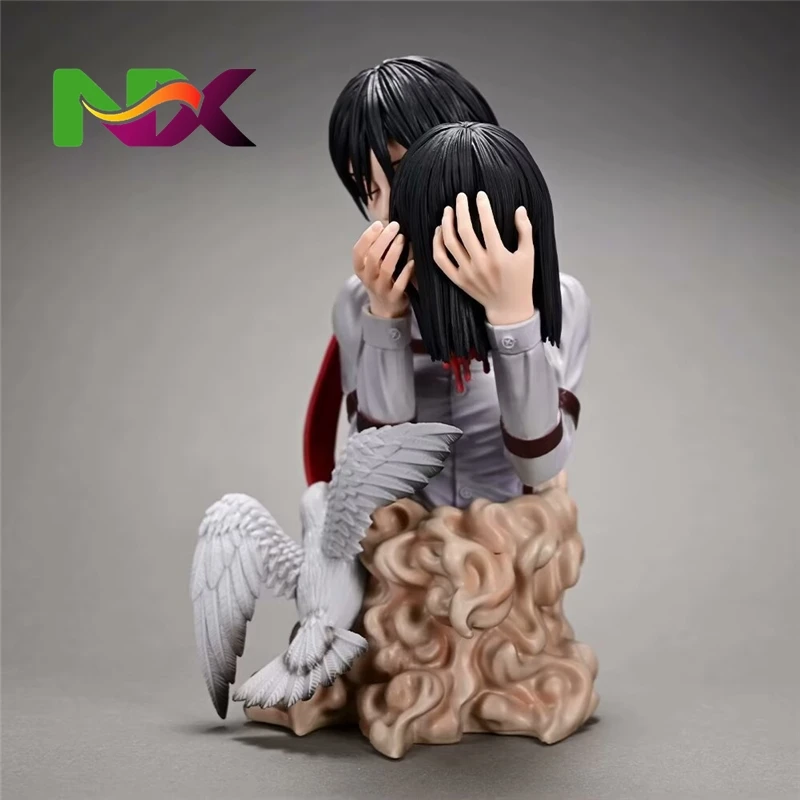 Attacks On Titan Figures 22cm 8.66 inches Japanese Anime PVC Collection Attacks On Titan Mikasa Ackerman Eren Action Figurea
