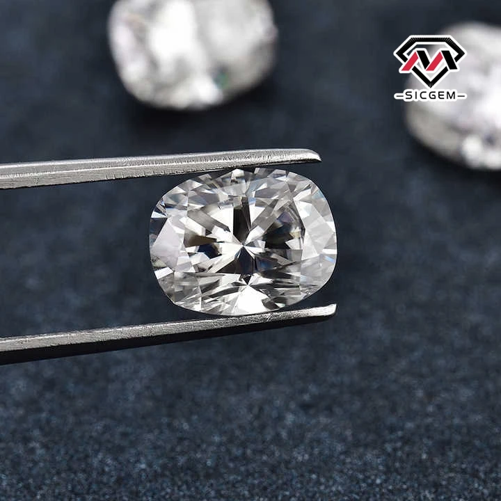 SICGEM Luxury Elongated Cushion Cut VVS Loose Moissanite Diamond D EF Color for Jewelry Making