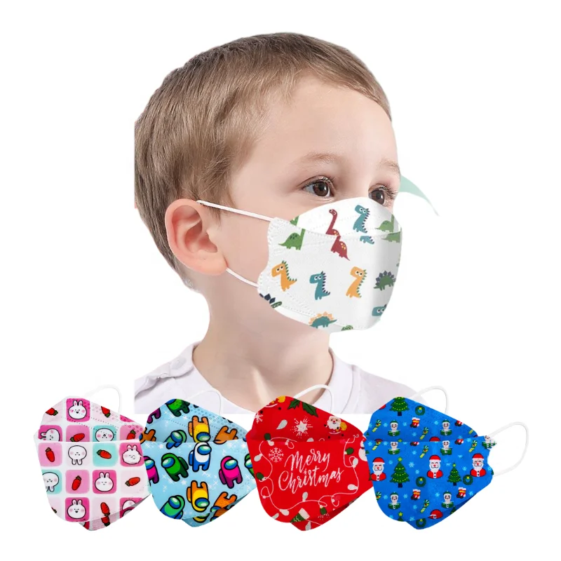 Custom elastic earloop wholesale cute cartoon design baby disposable korean kf94 face masks  protective mask