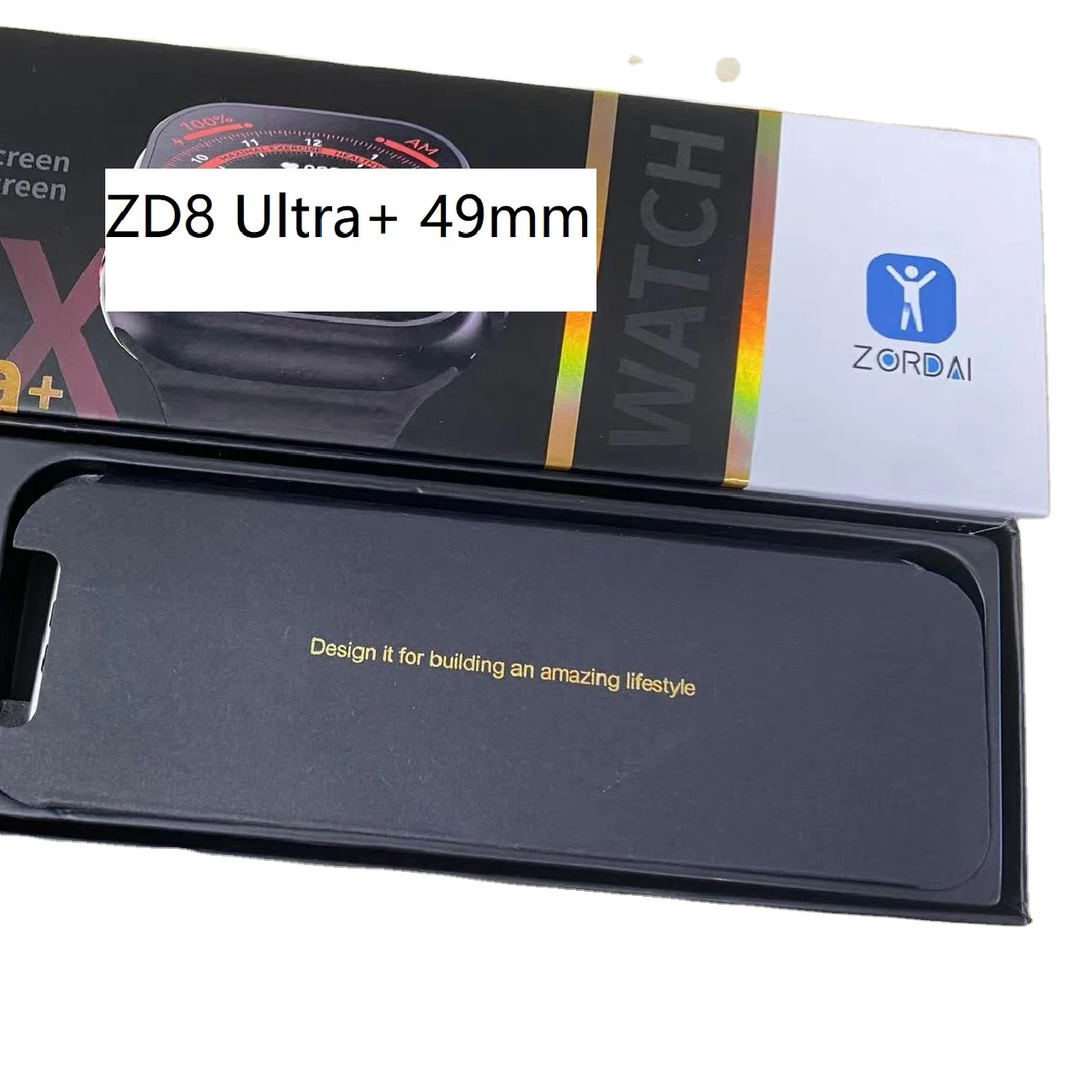 FCC CE ROHS Zordai ZD8 Ultra+ Smartwatch 2.2 inch GPS ECG NFC Compass Alpine Ocean Two Strap Hebrew ZD8 Ultra + plus Smart Watch